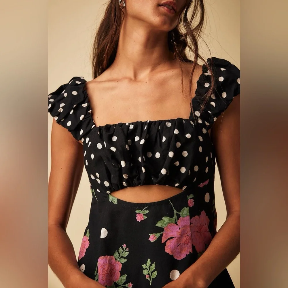 Free People| ‘Mixed Print Bom Bom Mini Dress’ - Picture 4 of 10